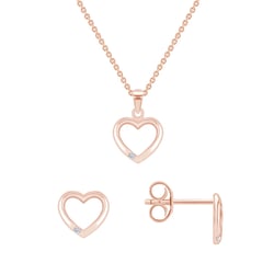 Set zlatých šperkov v tvare srdca s diamantmi Maryse