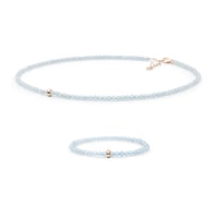 Strieborný set šperkov s akvamarínovými korálkami Lang