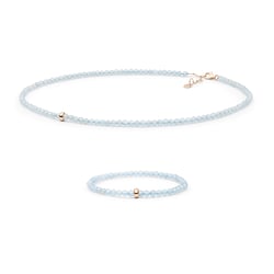 Strieborný set šperkov s akvamarínovými korálkami Lang