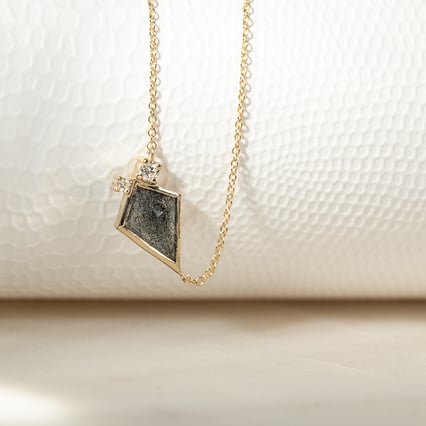 Náhrdelník s dendritickým krištáľom a diamantmi Luca