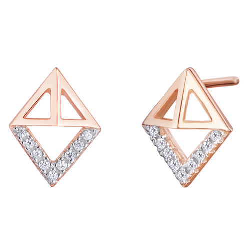 Strieborné geometrické náušnice so zirkónmi