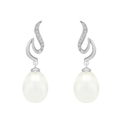 Náušnice s perlami a diamantmi Tahima
