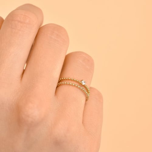 Zásnubný guličkový prsteň s diamantom Cienna
