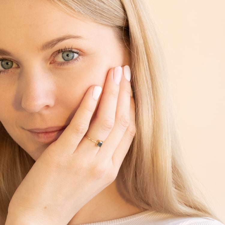 Zlatý prsteň so salt and pepper diamantom Jimi 100979