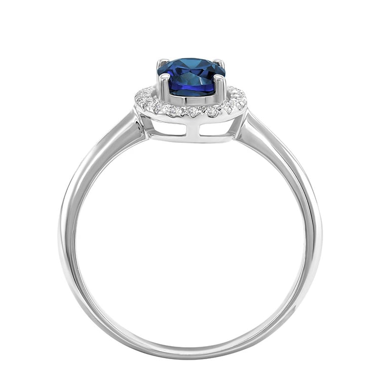 Zafír v zlatom prsteni s diamantmi Anlus 31903