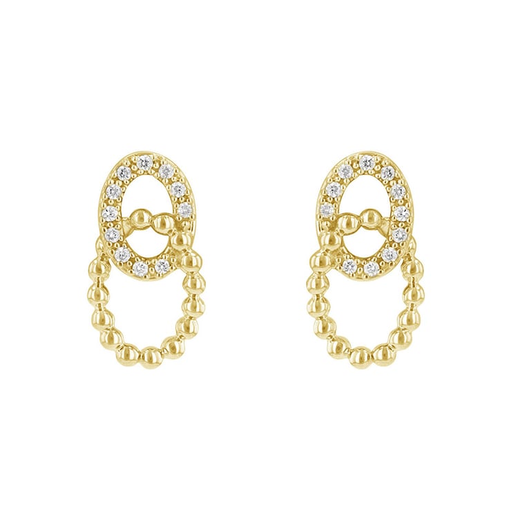 Preplétané náušnice s diamantmi zo žltého zlata 85020