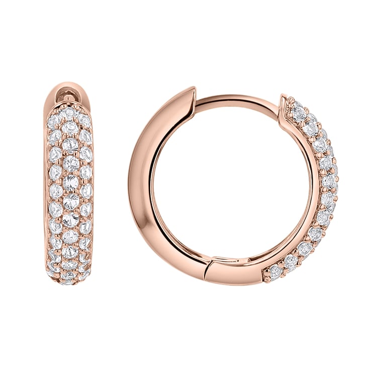 Strieborné pavé kruhové náušnice s bielymi topazmi Shaviv 148645