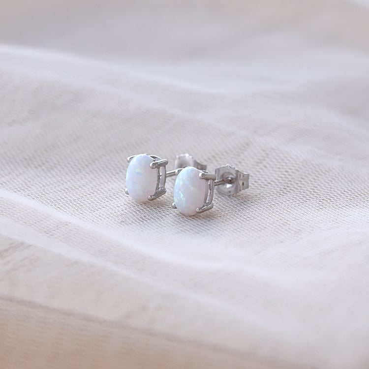 Náušnice s oválnymi opálmi 67200