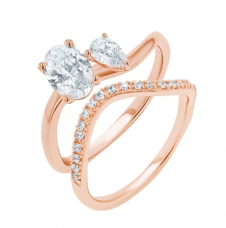 Jedinečný zásnubný set prsteňov s lab-grown diamantmi 156103