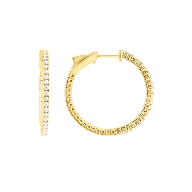 Zlaté flexi kruhové náušnice s diamantmi Tomlin 141264