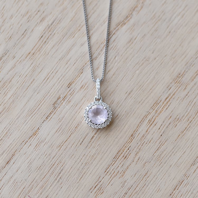 Náhrdelník s ružovym quartzom 60094