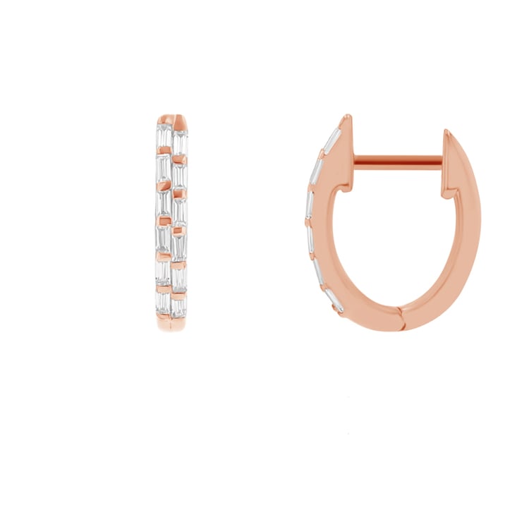 Kruhové náušnice s baguette diamantmi Arwen 111021