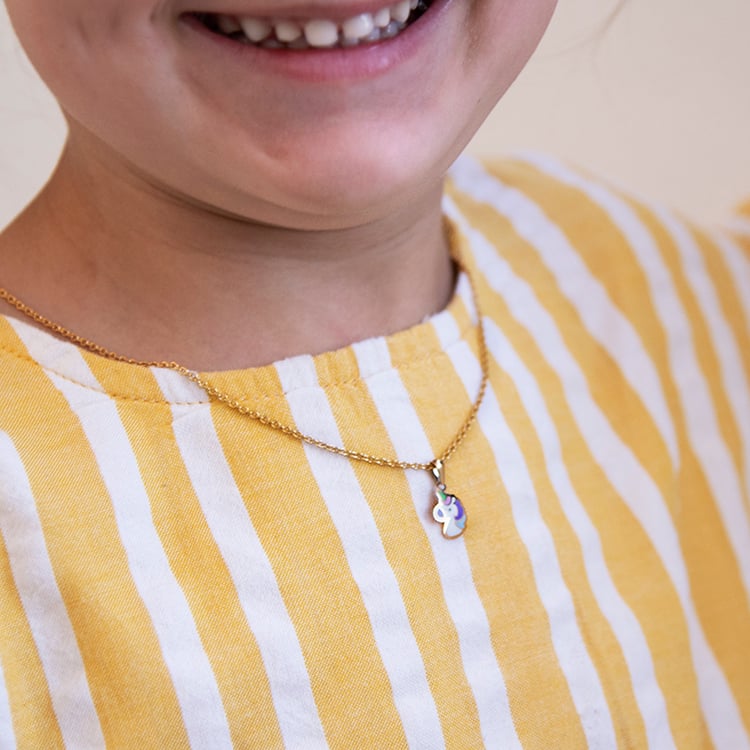 Zlatý detský prívesok s jednorožcom Anika 108281