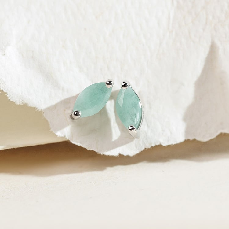 Minimalistické strieborné náušnice so smaragdmi 158414