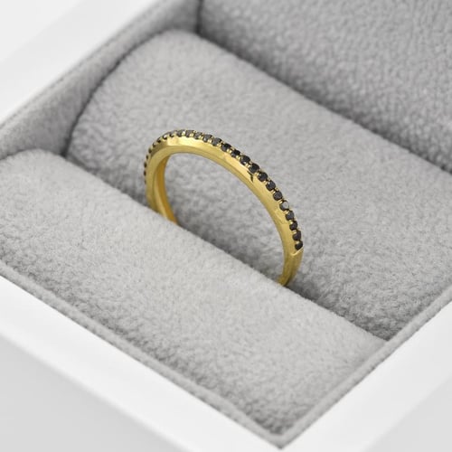 Eternity prsteň zo zlata s čiernymi diamantmi Gaia