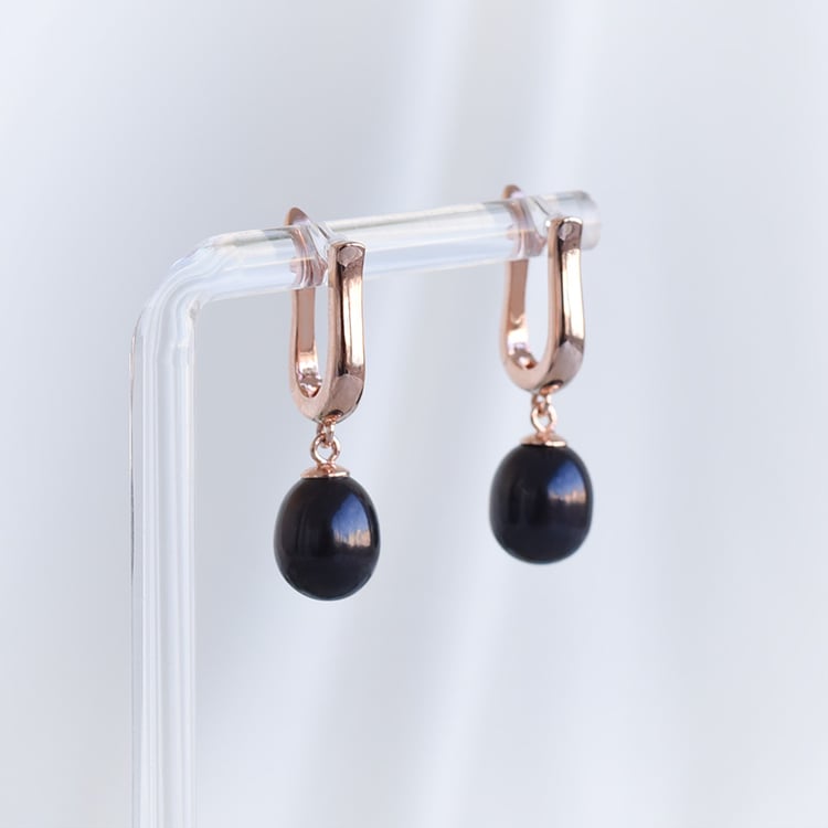 Náušnice s čiernymi perlami 87954