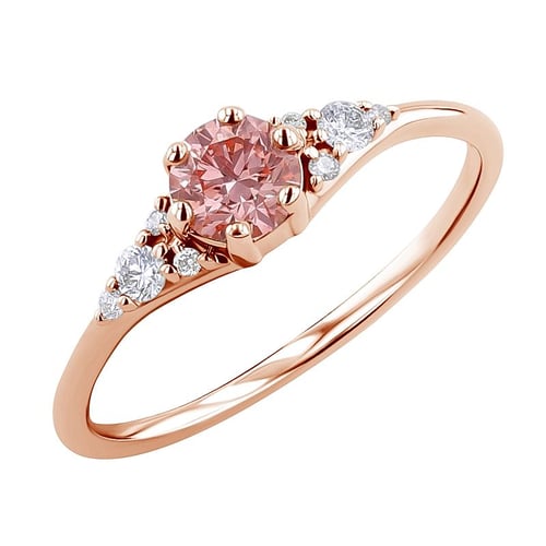 Zásnubný prsteň s certifikovaným fancy pink lab-grown diamantom Diana