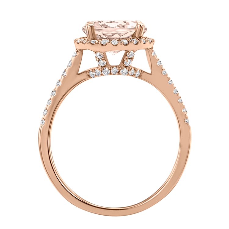 Prsteň z ružového zlata s morganitom a diamantmi Dulia 29747