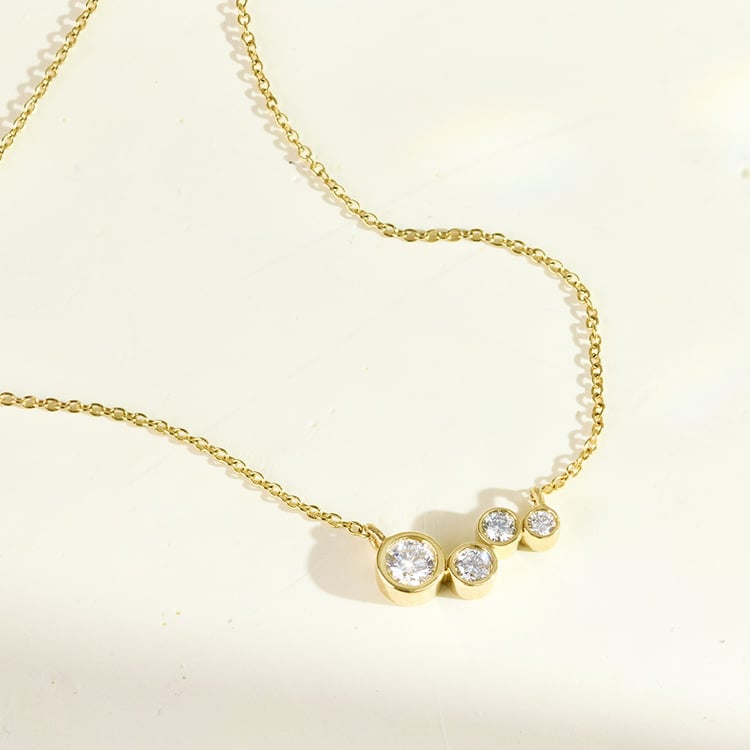 Moderný strieborný náhrdelník s diamantmi Viola 162004