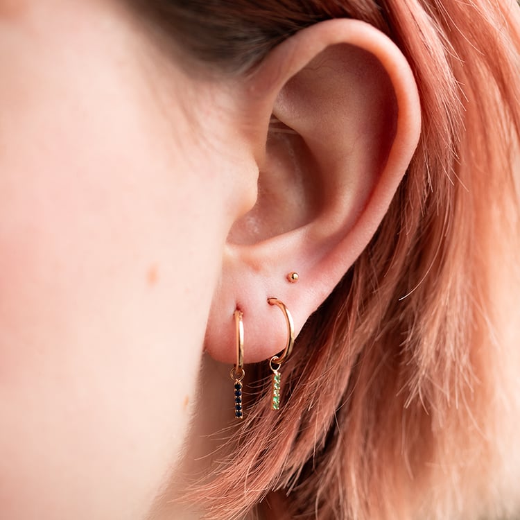 Zlatý labret piercing do ucha Vena 138345