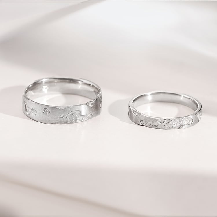 Svadobné obrúčky s ručne rytým povrchom Cley 155652