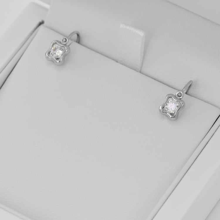 Diamantové náušnice pre deti zo zlata 145294