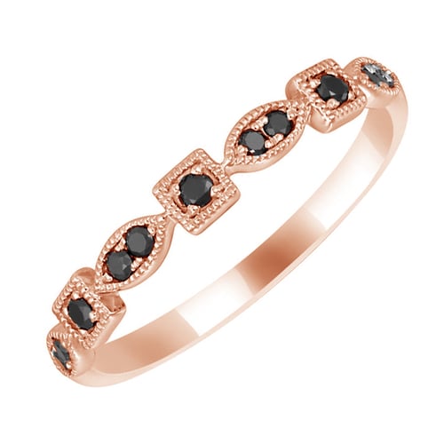 Zlatý eternity prsteň s čiernymi diamantmi Octave
