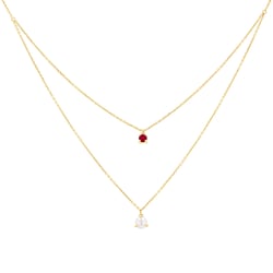 Zlatý náhrdelník s perlou a rubínom Auburn