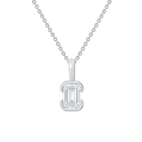 Minimalistický prívesok zo striebra s emerald diamantom Lias