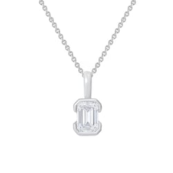 Minimalistický prívesok zo striebra s emerald diamantom Lias