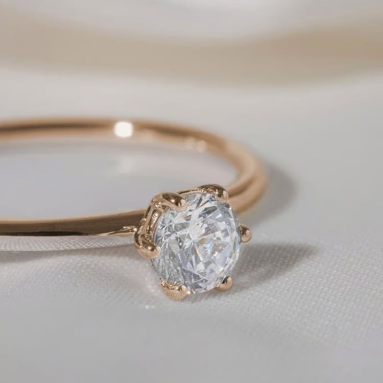 Zásnubný prsteň zo zlata v orieškové farbe s lab-grown diamantom Birdie 166644