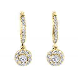 Zlaté kruhové náušnice s 0.13ct lab-grown diamantom Madhu