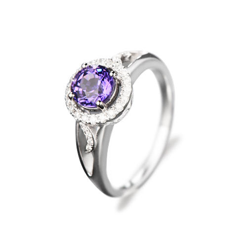 Zlatý ametystový prsteň s diamantmi Darin