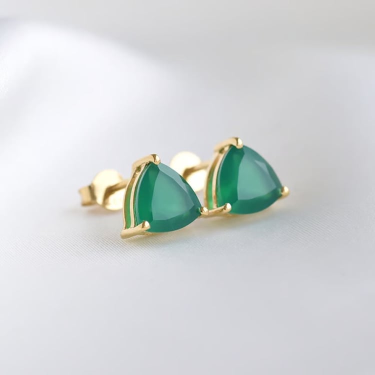 Náušnice zo striebra so zelenými acháty 163775