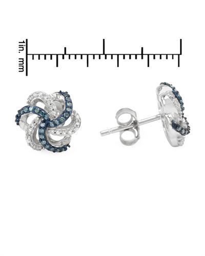 Strieborné náušnice s modrými diamantmi 645