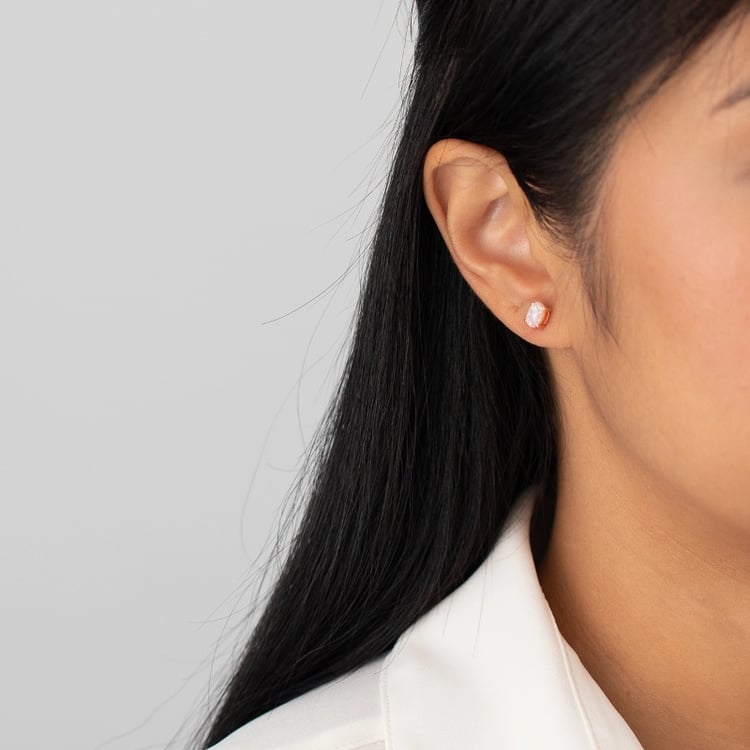 Opálové náušnice z ružového zlata 106670