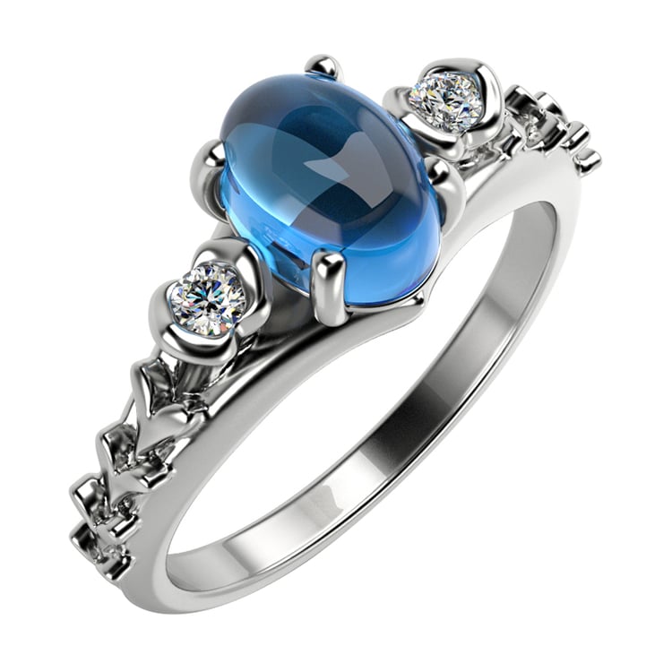 Zásnubný prsteň s topásom a diamantmi Chavez