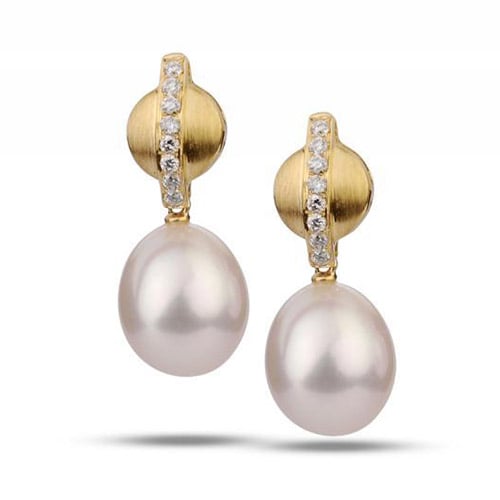 Perlové náušnice s diamantmi 54198