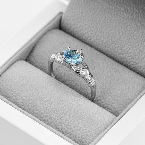 Zlatý claddagh prsteň s topásom a diamantom Valma