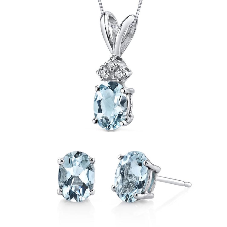 Zlatá kolekcia s oválnymi akvamarínmi Constance