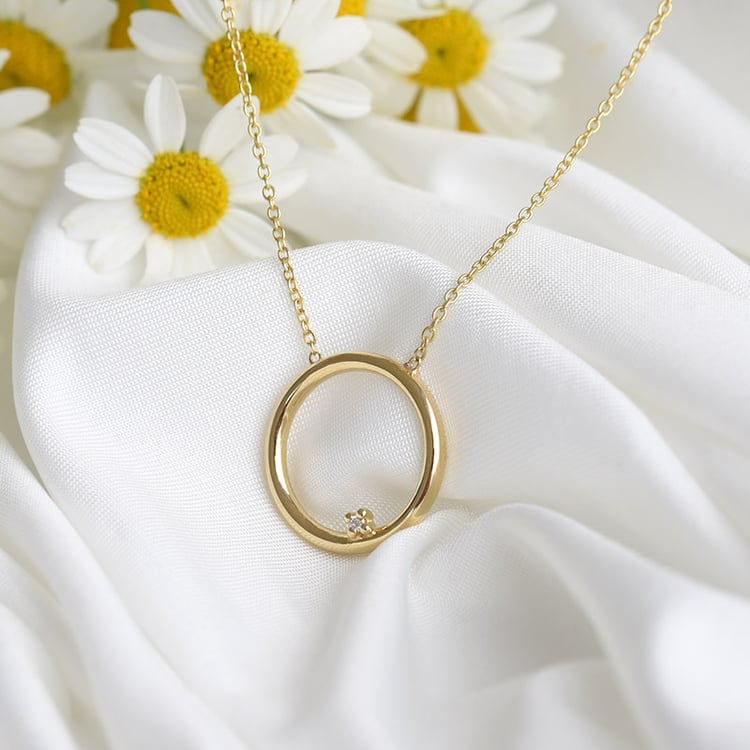 Zlatý karma náhrdelník s diamantom 82270