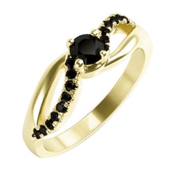 Zásnubný prsteň s čiernymi diamantmi Damica