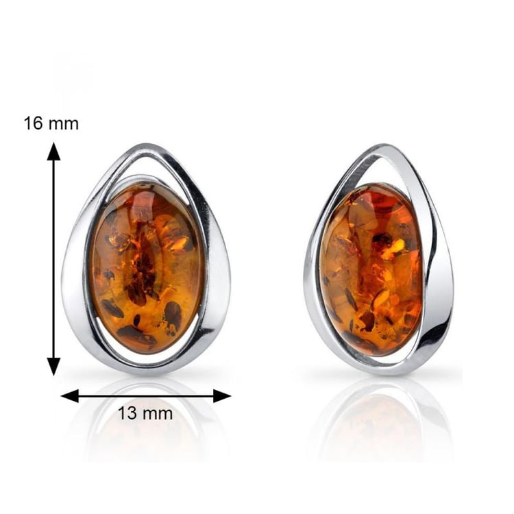Oválne jantárové náušnice 5173
