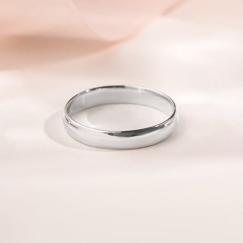 Pologuľaté svadobné prstene z platiny Ebie