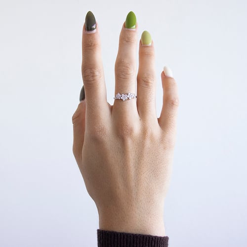Kvetinový prsteň s diamantmi Shauna