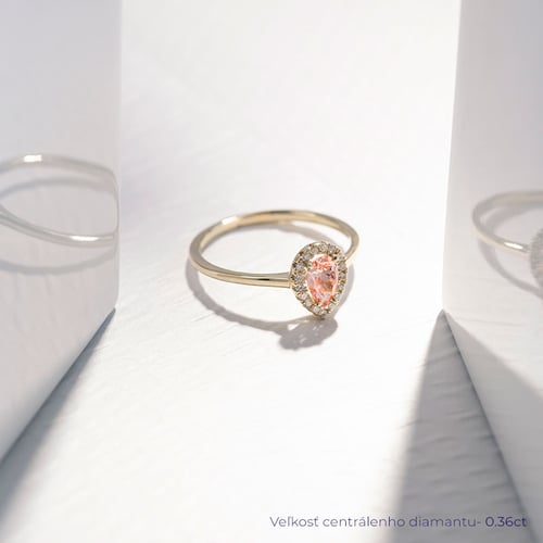 Zásnubný prsteň s certifikovaným fancy pink lab-grown diamantom Briana