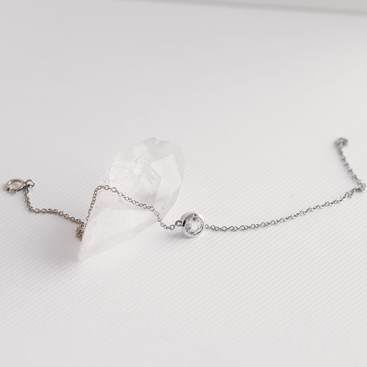 Zlatý náramok s bielym topásom Rollie 120738