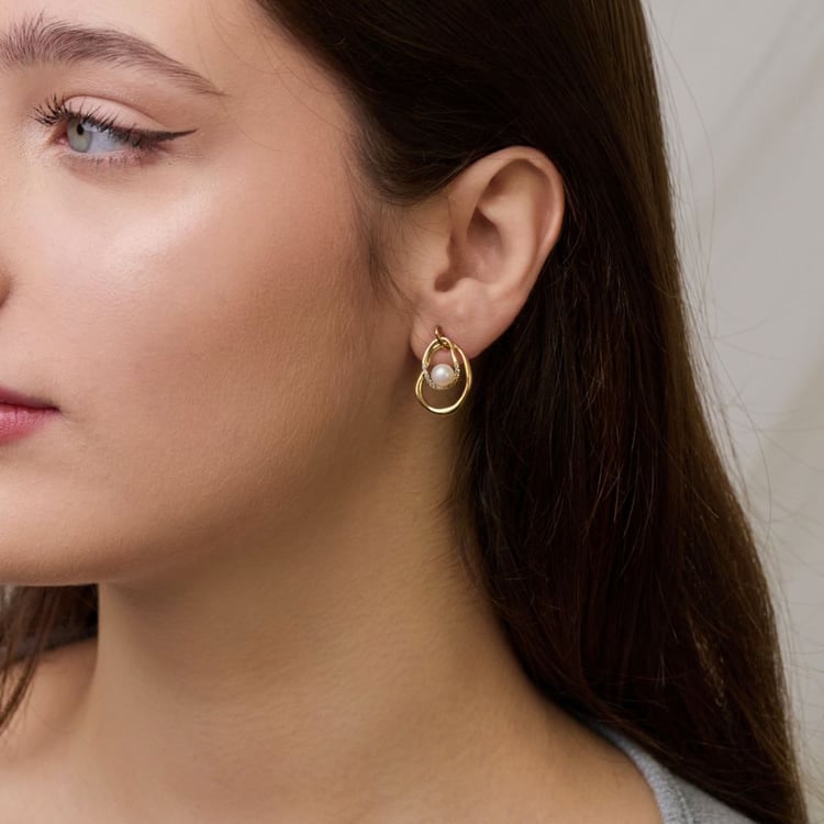 Strieborné perlové náušnice s bielym topásom 164010