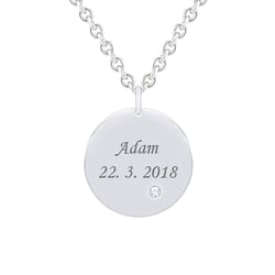 Strieborný prívesok s diamantom a gravírom vašej voľby Lorenzo