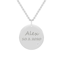 Platinový prívesok s diamantom a gravírom vašej voľby Lorenzo